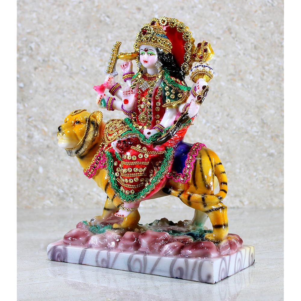eSplanade Maa Durga Matarani Deity Statue Murti Moti Home Mandir (25.4cm/10inch) Durga Maa Matarani Mata Sherawali