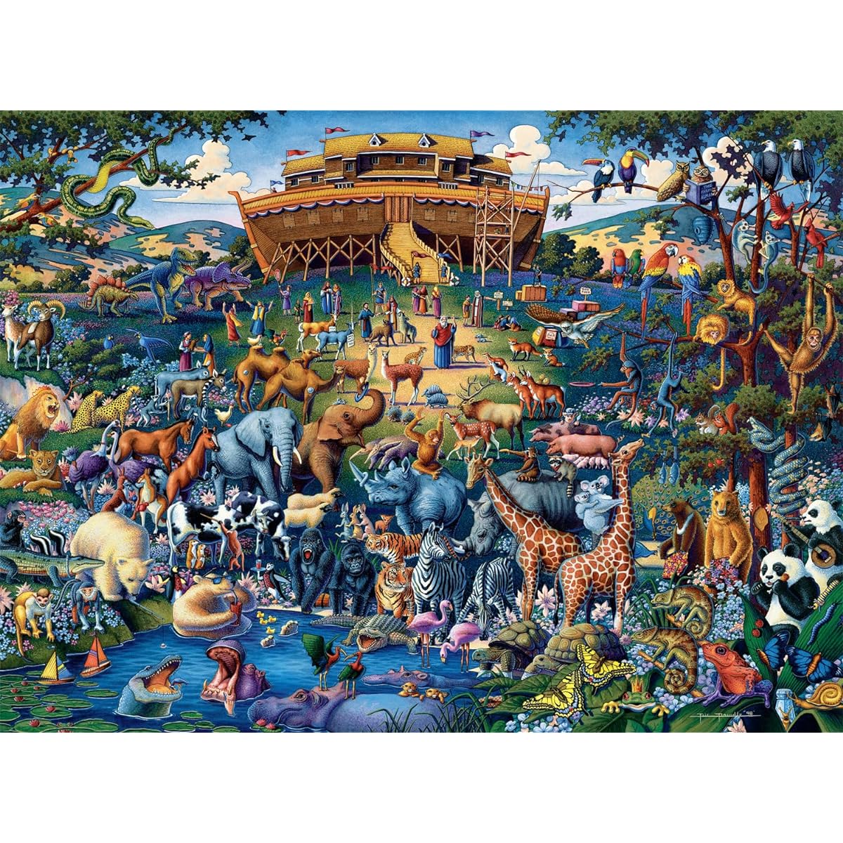 Buffalo Games – Dowdle – Noah’s Ark – 1000 Piece Jigsaw Puzzle for Adults Challenging Puzzle Perfect for Game Night – Finished Size 26.75 x 19.75