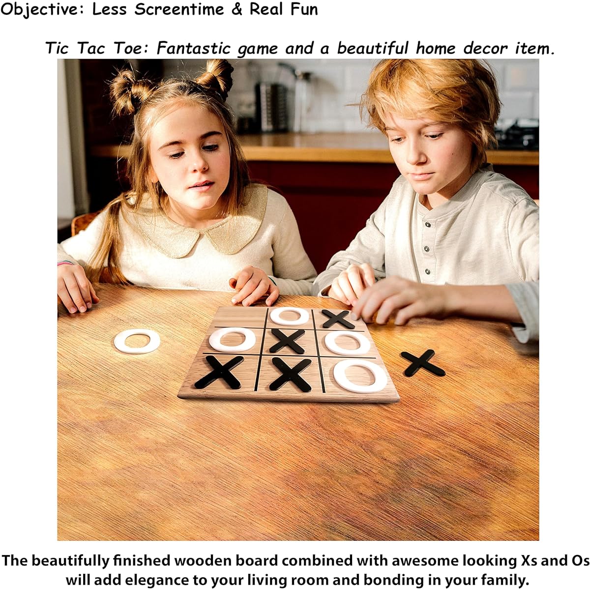 Checkers & Tic-Tac-Toe & 3ME3: Wooden Board Game | Gift Wrapping | Family Game Night Essential | Stylish Home Decor | Strategy Game for Kids and Adults | Classic for 2 Players