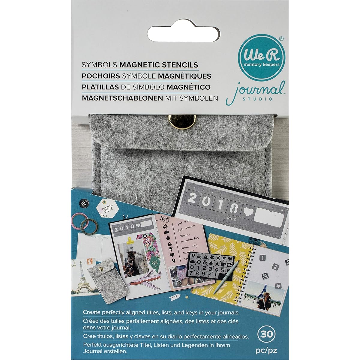 American Crafts Tools - WR - Journal Studio - Magnetic Symbol Stencils (30 pieces) 660529