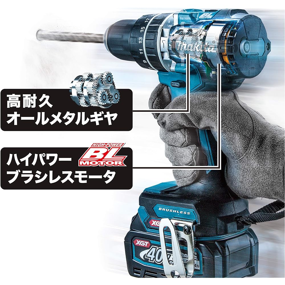 Makita Rechargeable Vibration Driver Drill 40Vmax Battery/Charger/Case Sold Separately HP002GZ Blue