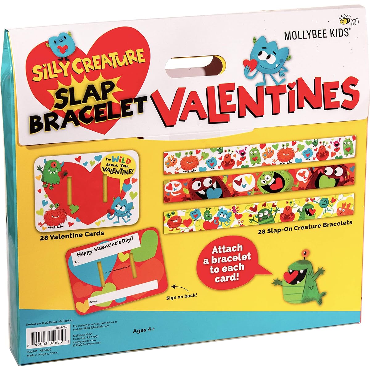 Silly Creature Valentine Slap Bracelet & Card