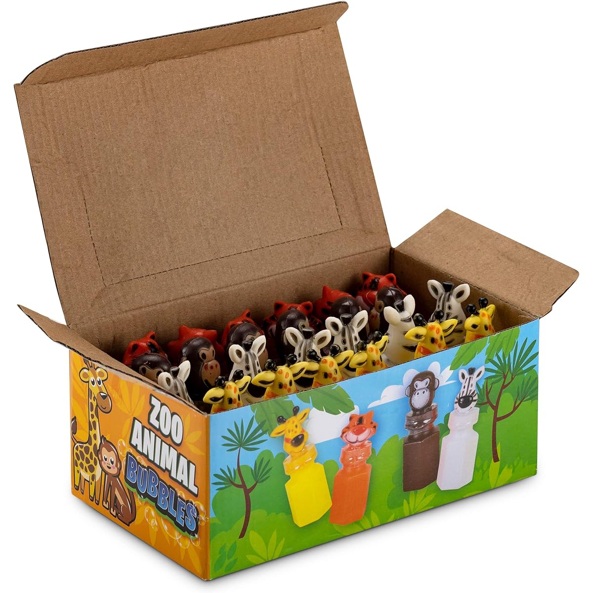 Bulk Animal Bubbles - (24 Pack) Safari Party Favors Mini Bubble Wand Bottles Assorted Jungle Zoo Characters Baby Shower Themed Birthday Party Favors Goodie Bag Toys for Kids