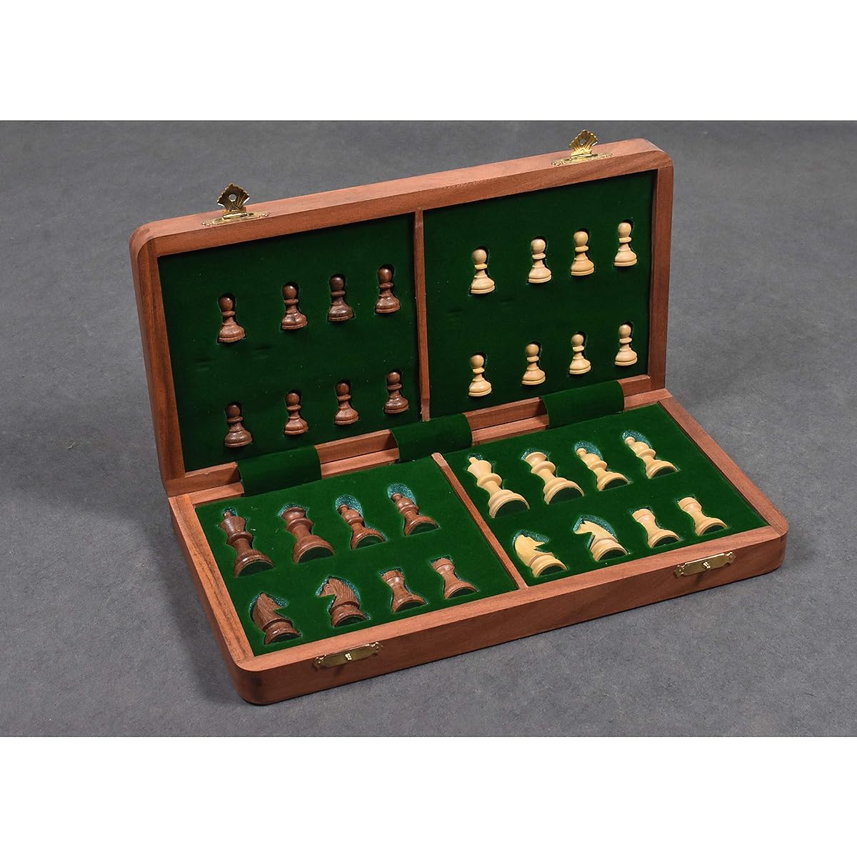 RoyalChessMall-14 Large Rosewood & Maple Wooden Inlaid Magnetic Chess Set Board for Travel