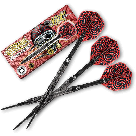 Shot! Darts Warrior Kapene Soft Tip Dart Set 90% Tungsten Barrel 18g