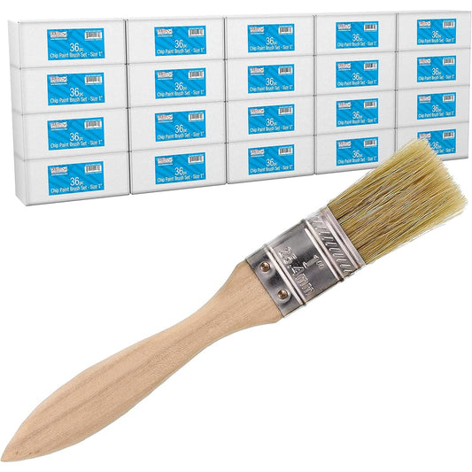 US Art Supply 720 Pack 1" Paint & Tip Paint Brushes for Painting, Staining, Varnishing, Glues, Gesso