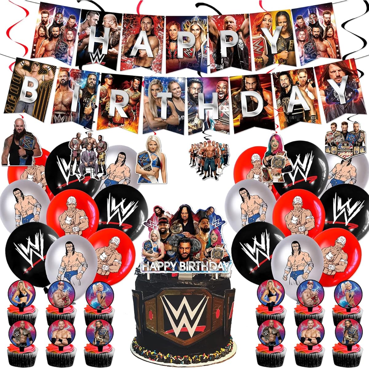 Wrestling Birthday Party Decoration, Wrestling Boxing Match Party Supplies