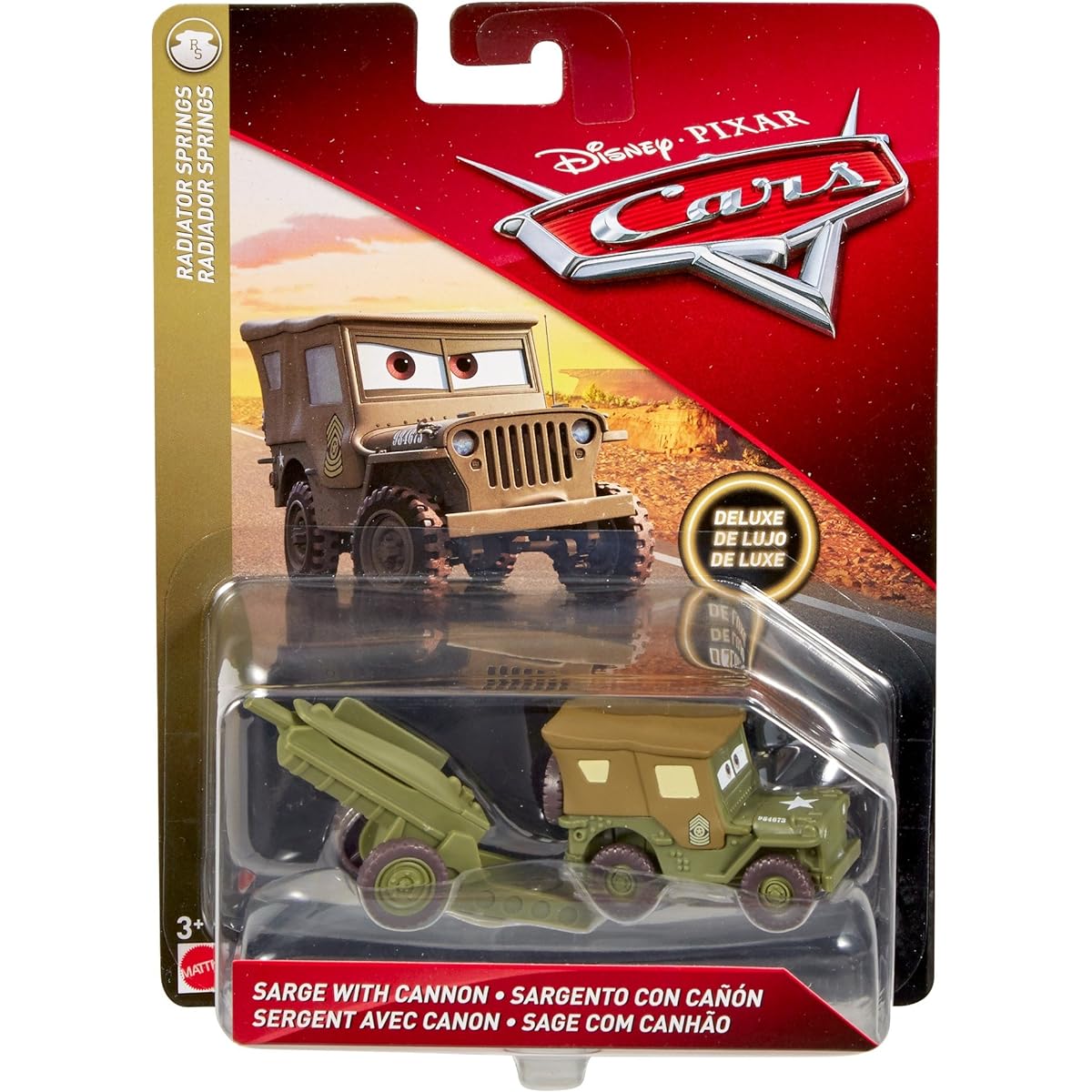Cars 2018 Mattel 1:55 Diecast Deluxe Size Mini Car SARGE with CANNON (Radiator Springs) / MATTEL CARS DELUXE SARGE WITH CANNON (Radiator Springs) [Parallel Import] Disney PIXAR Character Car