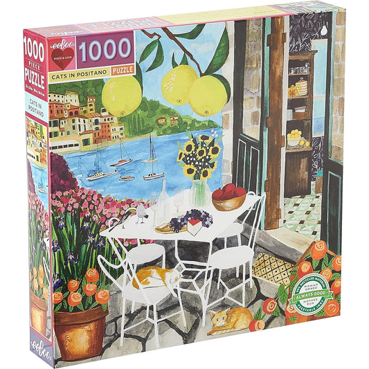 (New April) eeBoo 1000pc Puzzle Cats in Positano