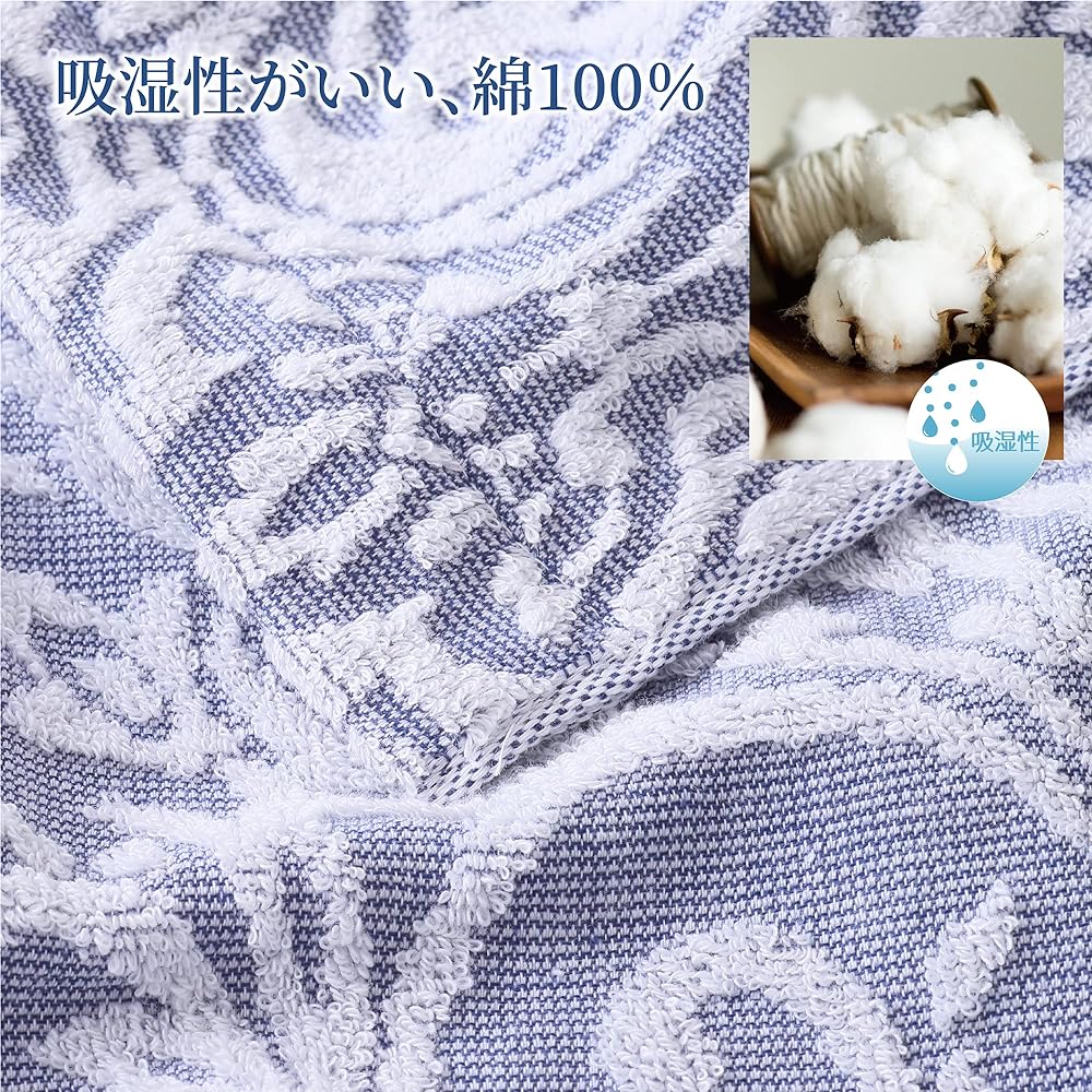 nishikawa [Nishikawa] Imabari Towel Blanket, Single, 100% Cotton, Fluffy, Soft, Lightweight, Made in Japan, Washable, Blue FR03060418800