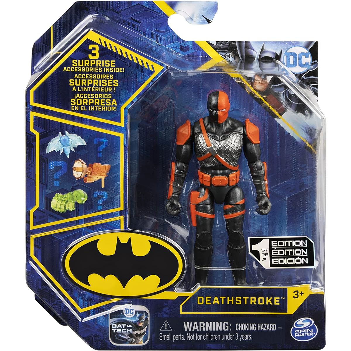DC Comics Batman 4" Deathstroke Action Figure with 3 Mystery Accessories for Ages 3 and Up