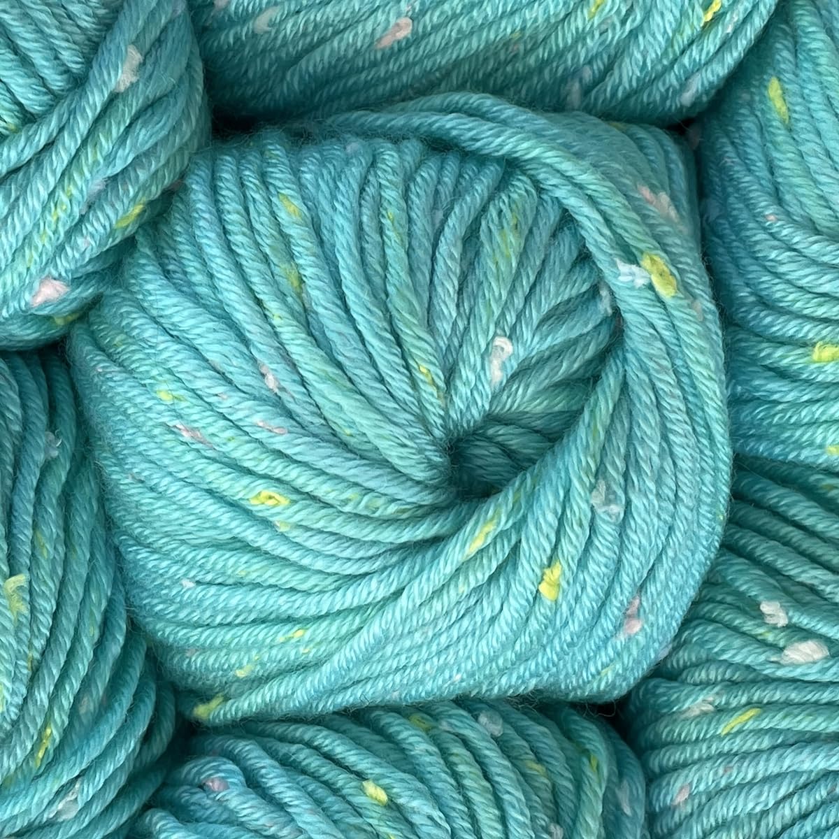 Tweed Twinks Soft Acrylic Baby Yarn Speckled 8 Skeins 696 Yards/400 Grams Light Worthed (3) Machine Washable (Mint Blue)