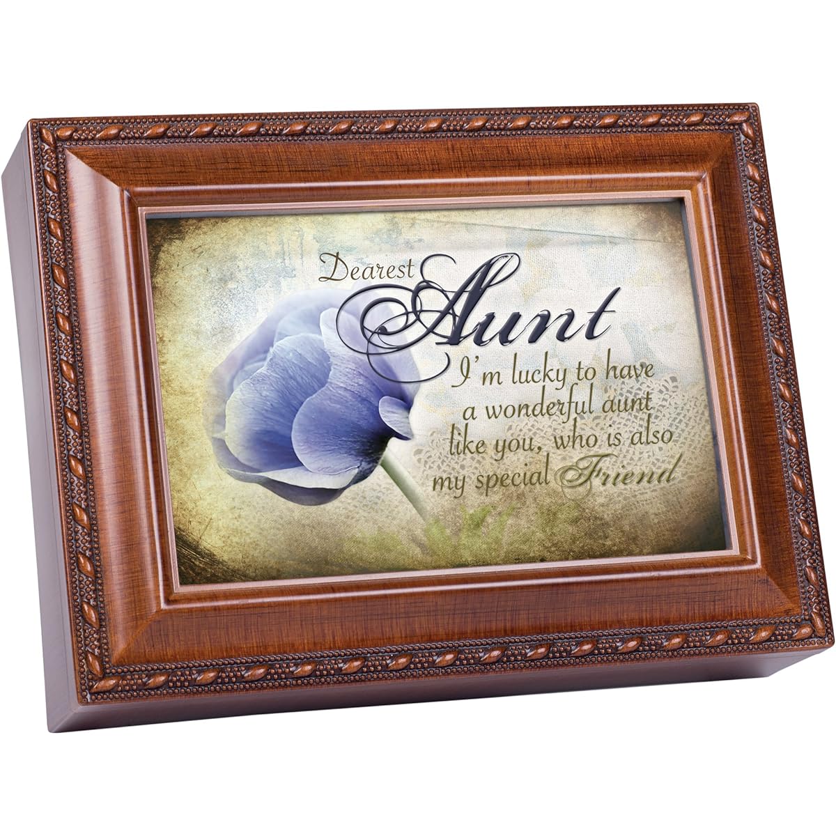 Cottage Garden Dearest Aunt Woodgrain Music Box / Jewelry Box Plays That's What Friends Are For by Cottage Garden [Parallel Import]