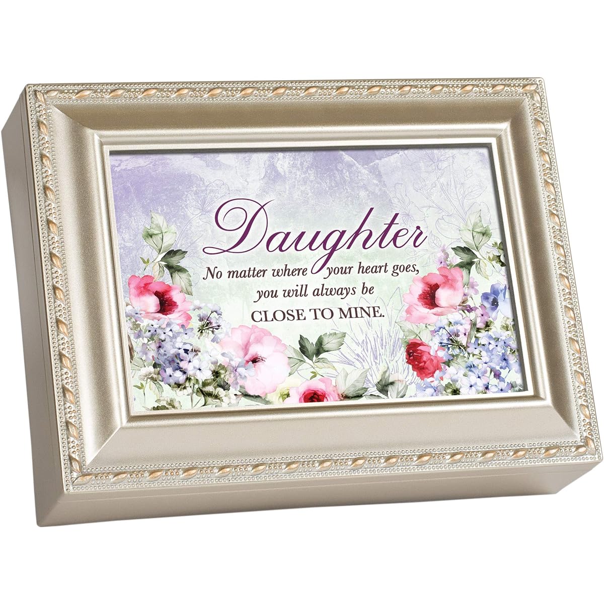 Cottage Garden Daughter Heart Close to Mine Champagne Jewelry Music Box You Light Up My Life
