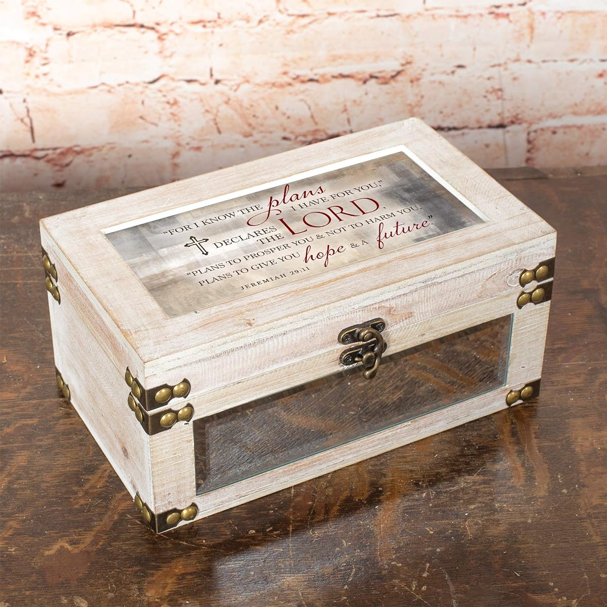 Cottage Garden for I Know The Plans Antique Whitewash Metal and Wooden Music Box How Great Thou Art