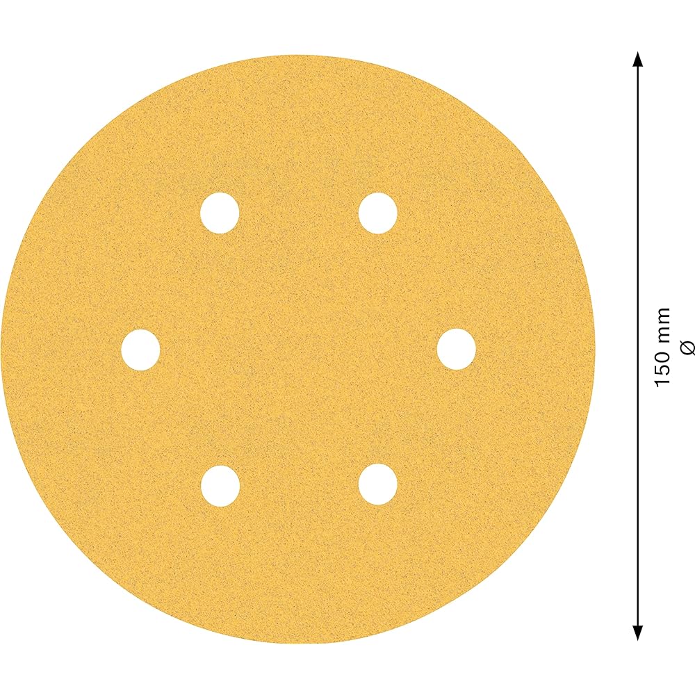 EXPERT C470 Sandpaper 6 Holes for Bosch Professional 50x Random Orbital Sander (Painted Wood, Hardwood, Disc Diameter 150 mm, Grain Size # 120, Accessories Random Orbital Sander)