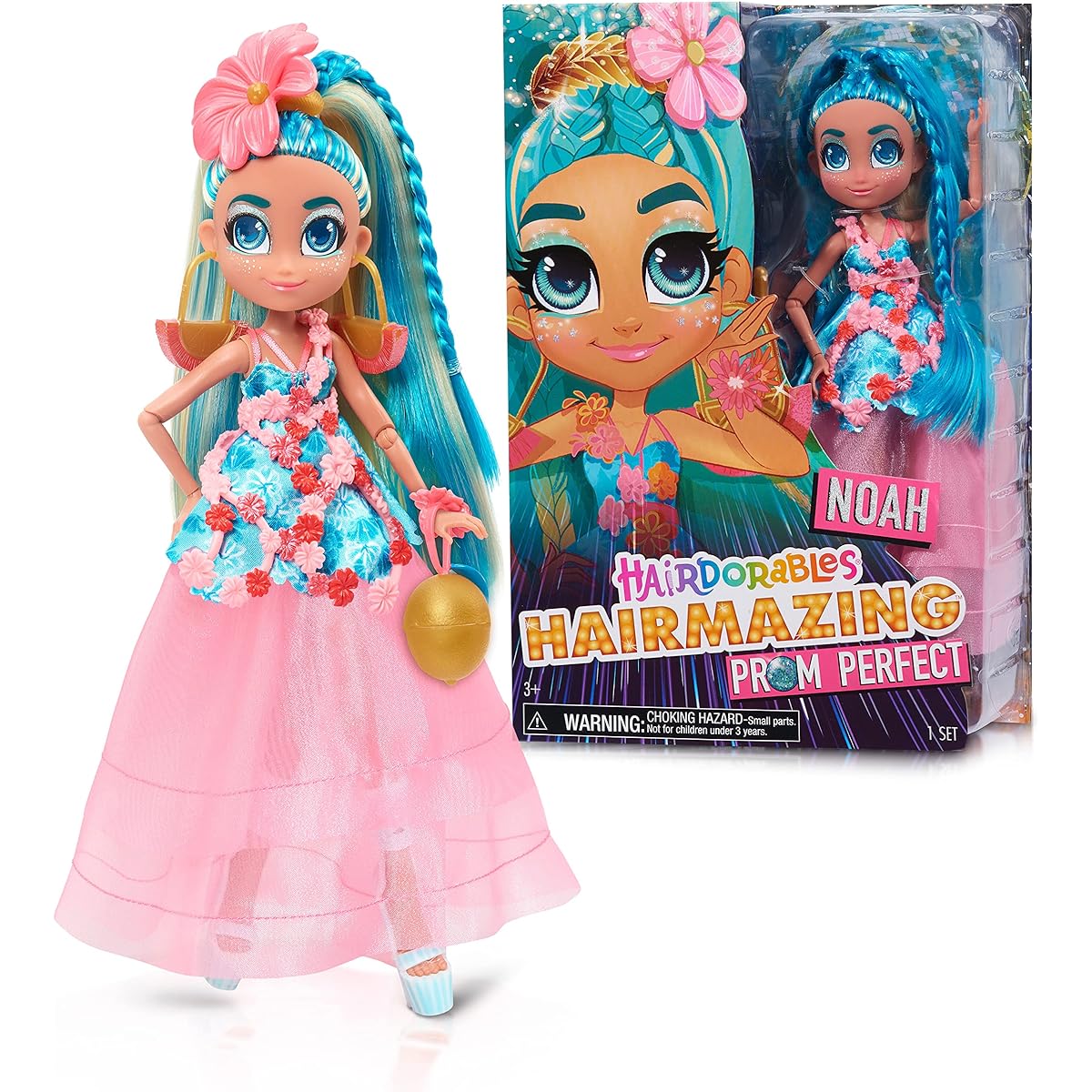 Just Play Hairdorables Hairmazing Prom Perfect Fashion Doll Noah Blue Blonde Hair