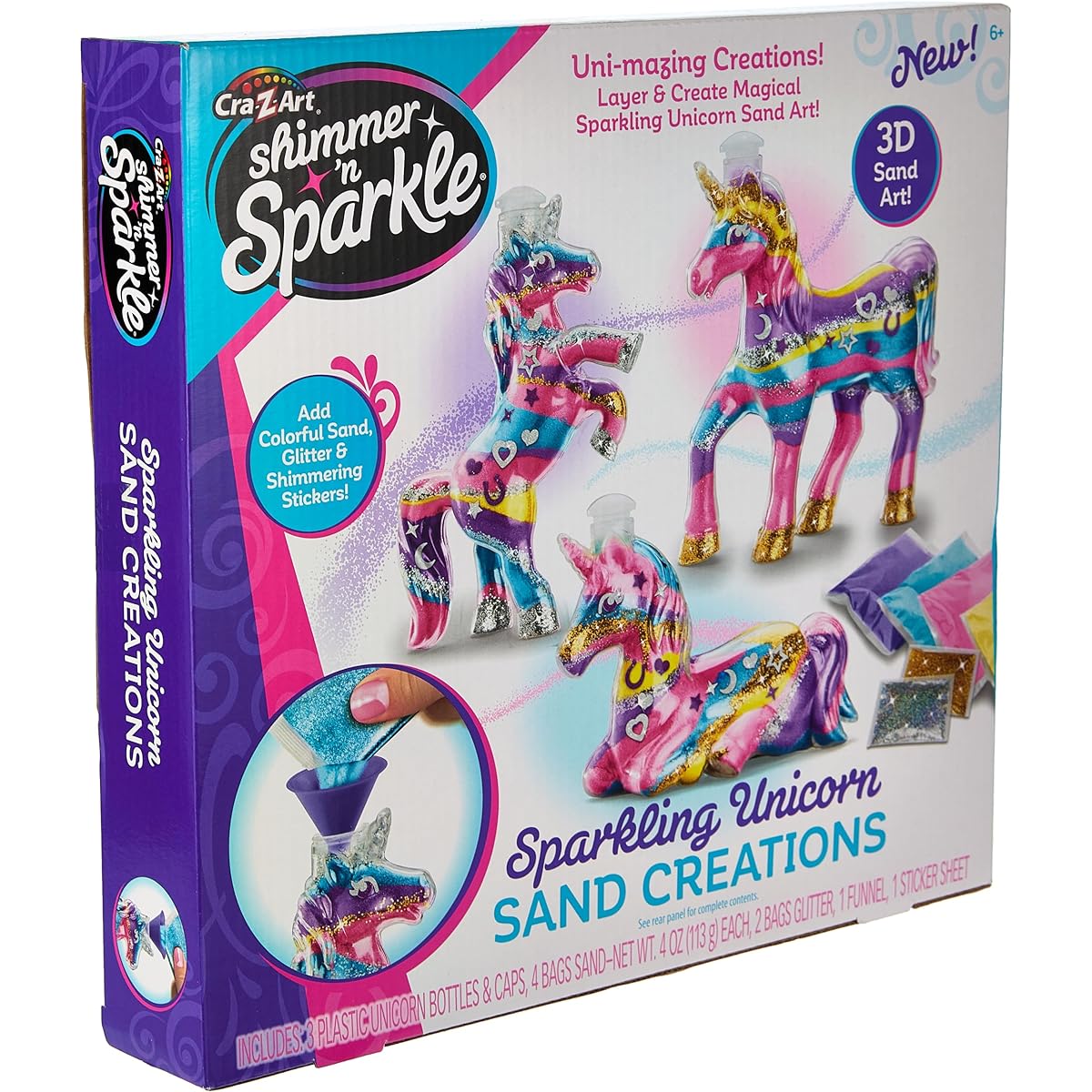 Shimmer 'n Sparkle Unicorn Sand Art Creation Activity Kit for ages 6 and up
