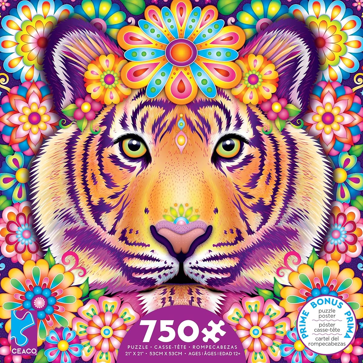 Ceaco Jigsaw Puzzle 750 Piece Groovy Animals Tiger
