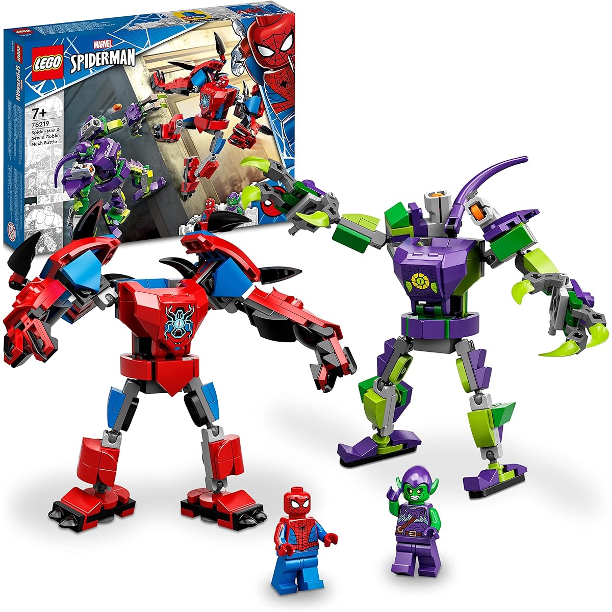LEGO Super Heroes Marvel Avengers Spider-Man vs Green Goblin Mech Suit Battle 76219 Toy Blocks Gift Superhero American Comics Boys Ages 7 and Up
