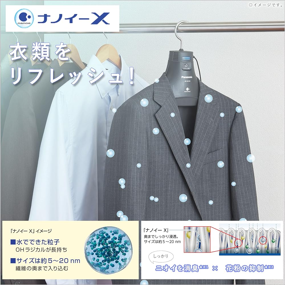 Panasonic Deodorizing Hanger Equipped with Nanoe X Black MS-DH100-K