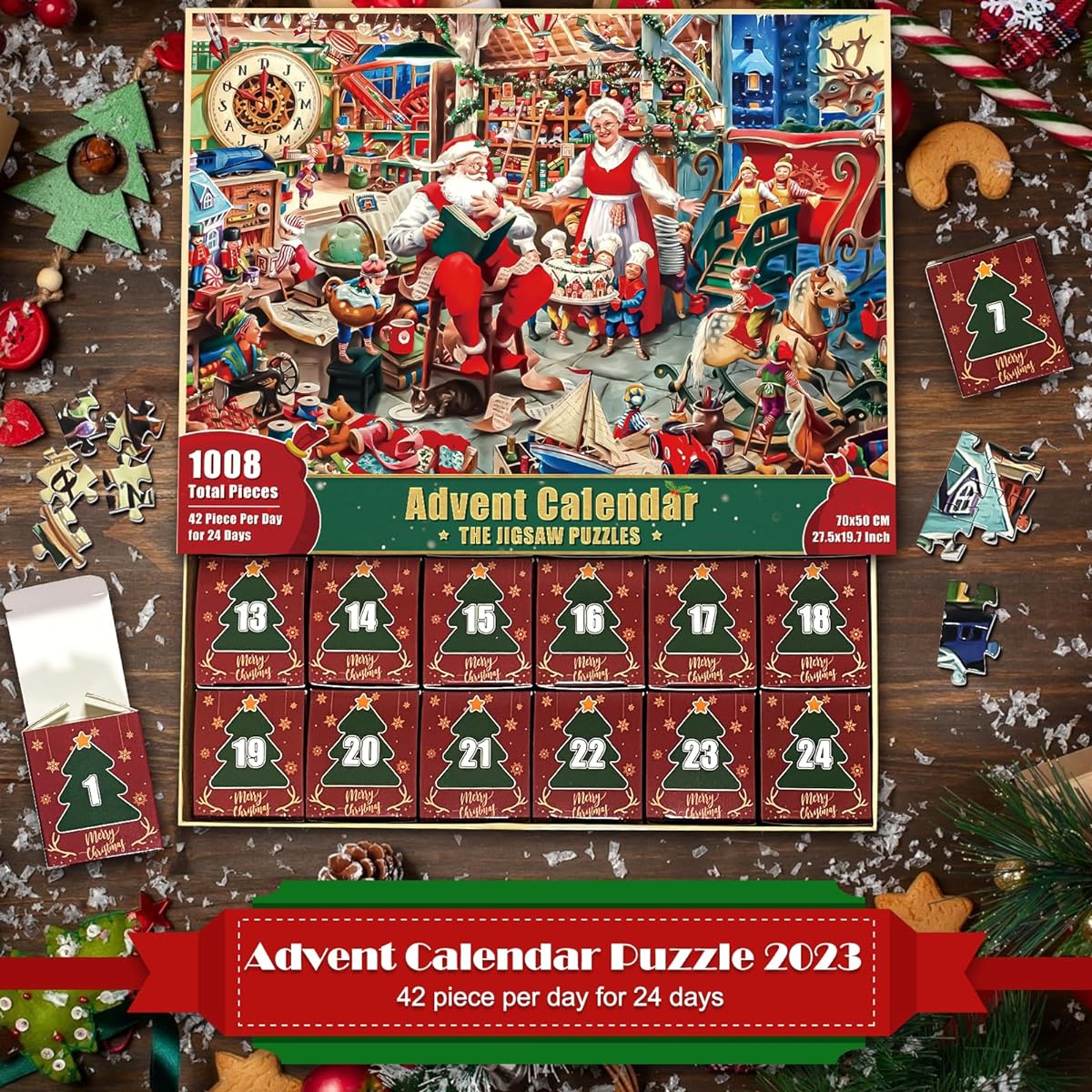 Christmas Advent Calendar Puzzle 2023 Kids Adult Tennis