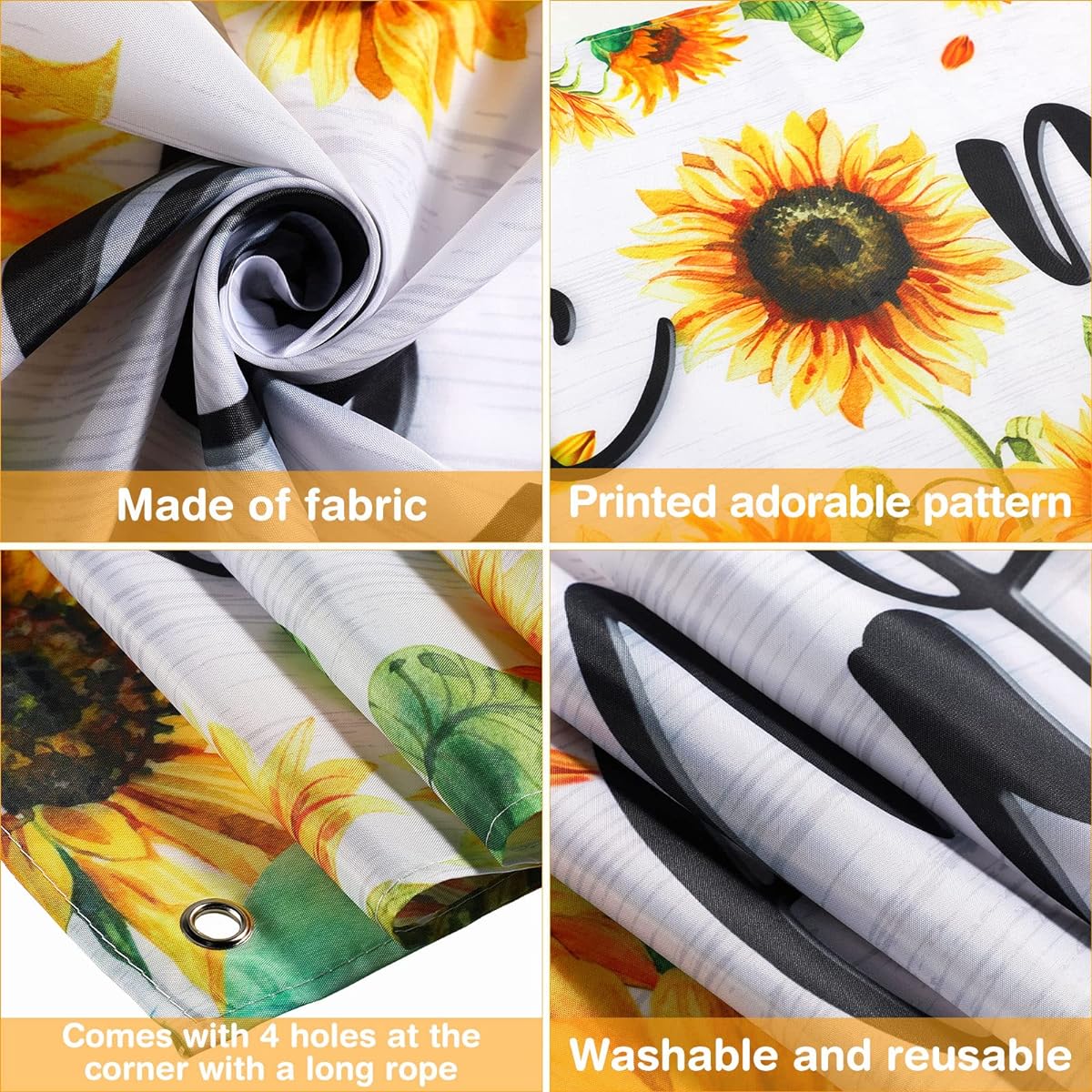 Breling Large Welcome Home Banner Decorations Sunflower Welcome Home Yard Sign Welcome Home Sunflower Banner Military Homecoming Deployment Return Party Supplies 98 x 18 Inch