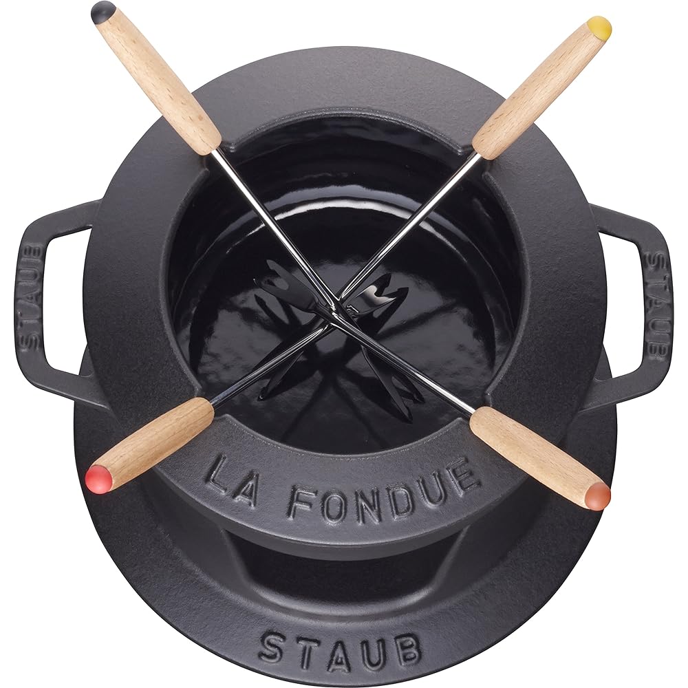 staub "Fondue Set Black 16cm" Fondue Cast Enamel Pot [Authorized Japanese Product] Specialty 40511-970