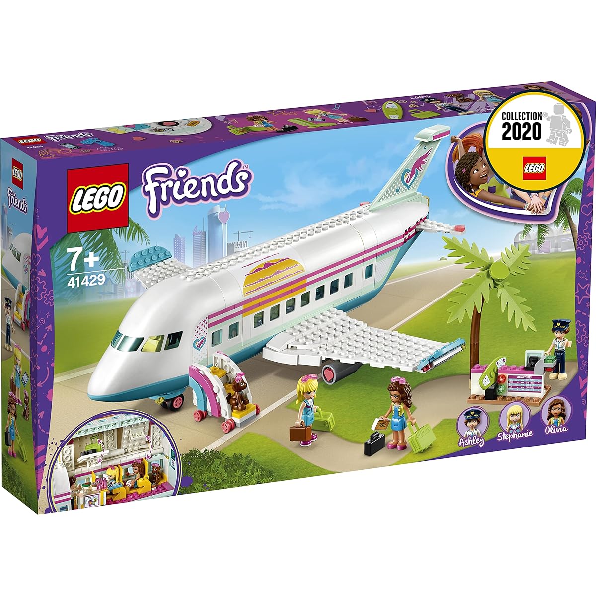 LEGO Friends Happy Plane Playset Summer Vacation Toys for ages 7 and up 41429