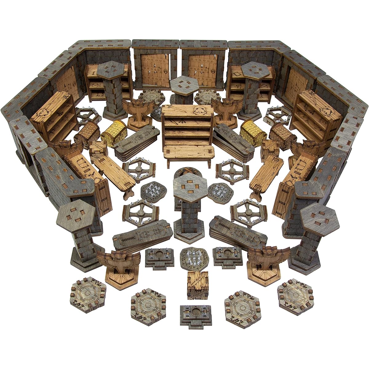 SMONEX Terrain Pack 67 Token Set Gloomhaven Jaws of The Lion, Frosthaven Board Game Laser Engraved Terrain Pack Perfect for Gloomhaven Accessories and DND Accessories