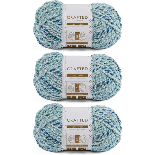 Catherine Cozy Twist Yarn 3 Pack Blue Multi Gauge 5 Bulky