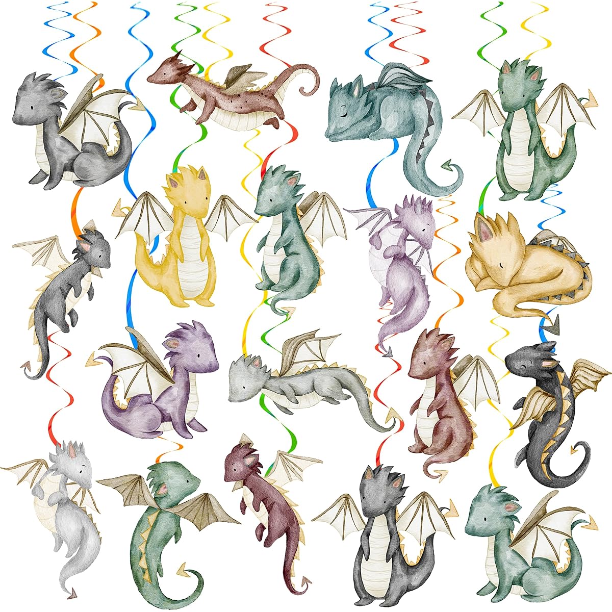 Dragon Party Hanging Vortex Dragon Knight Ceiling Vortex Fantasy Dragon Foil Vortex Dragon Birthday Party Decoration Streamer Dragon Theme Baby Shower Supplies