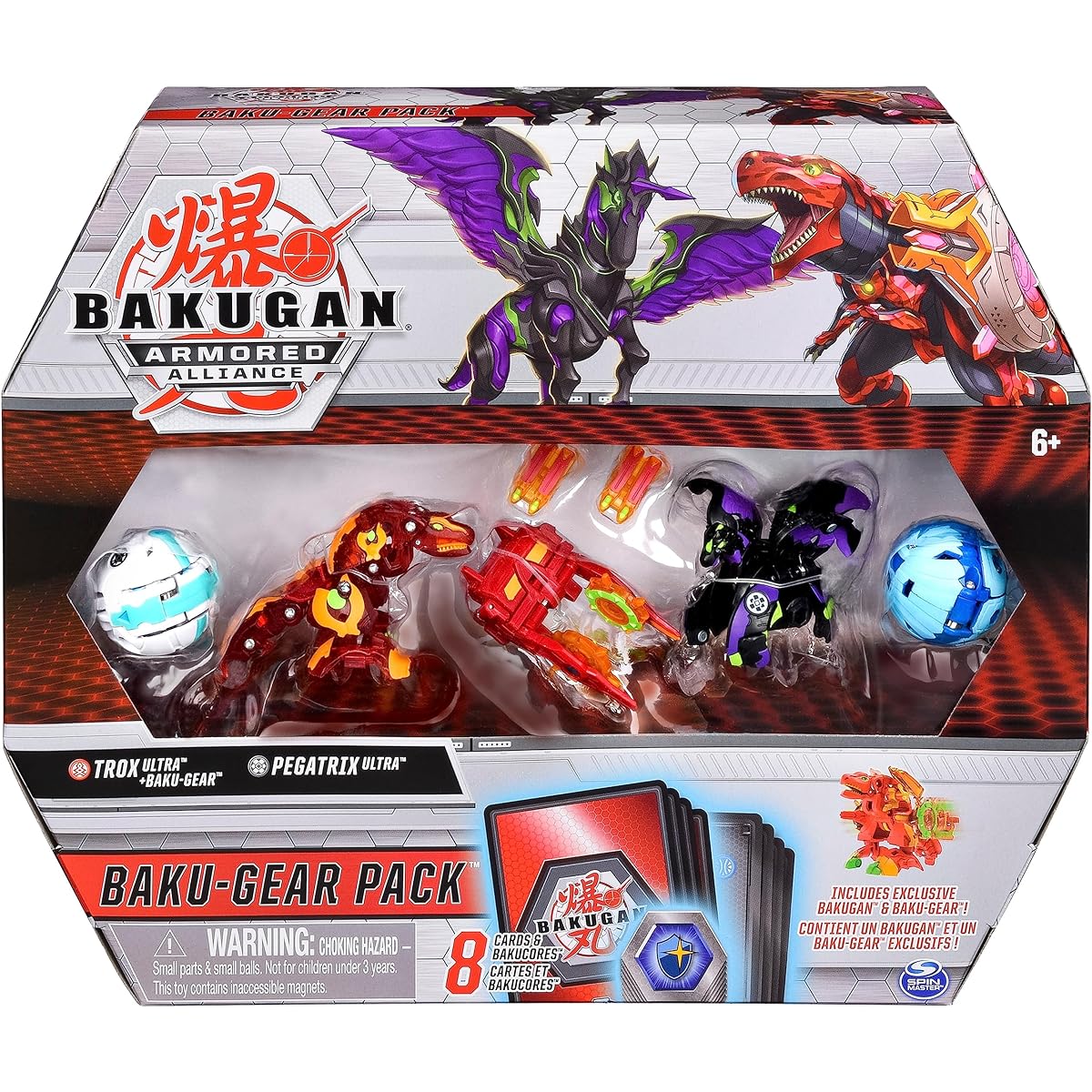 Bakugan BakuGear 4 Pack Trox Ultra VacuGear Pegatrix Ultra Collectible Action Figures