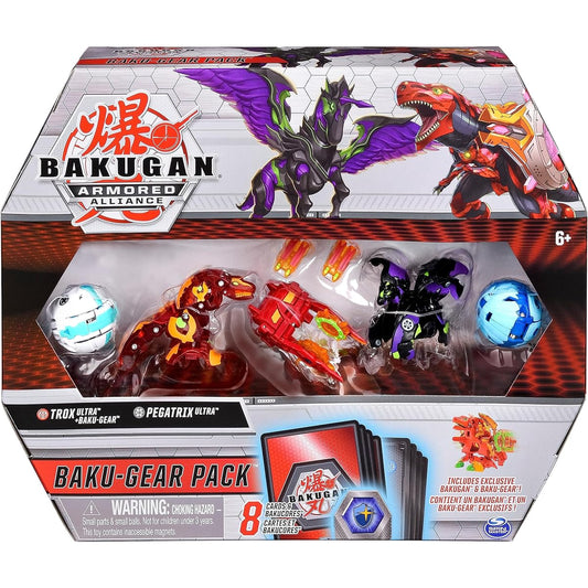 Bakugan BakuGear 4 Pack Trox Ultra VacuGear Pegatrix Ultra Collectible Action Figures