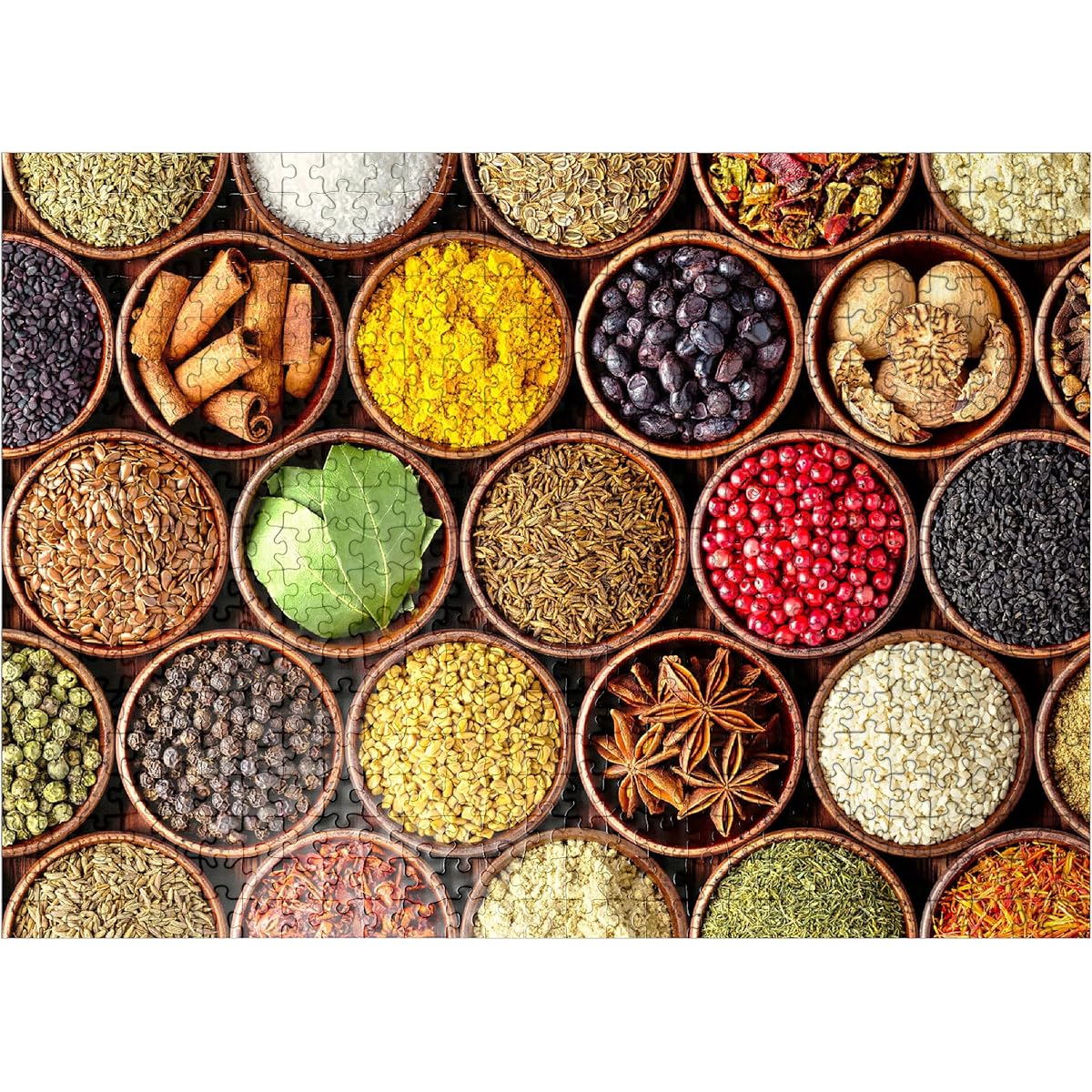 Spices in Round Bowl - Premium 500 Piece Jigsaw Puzzle for Adults