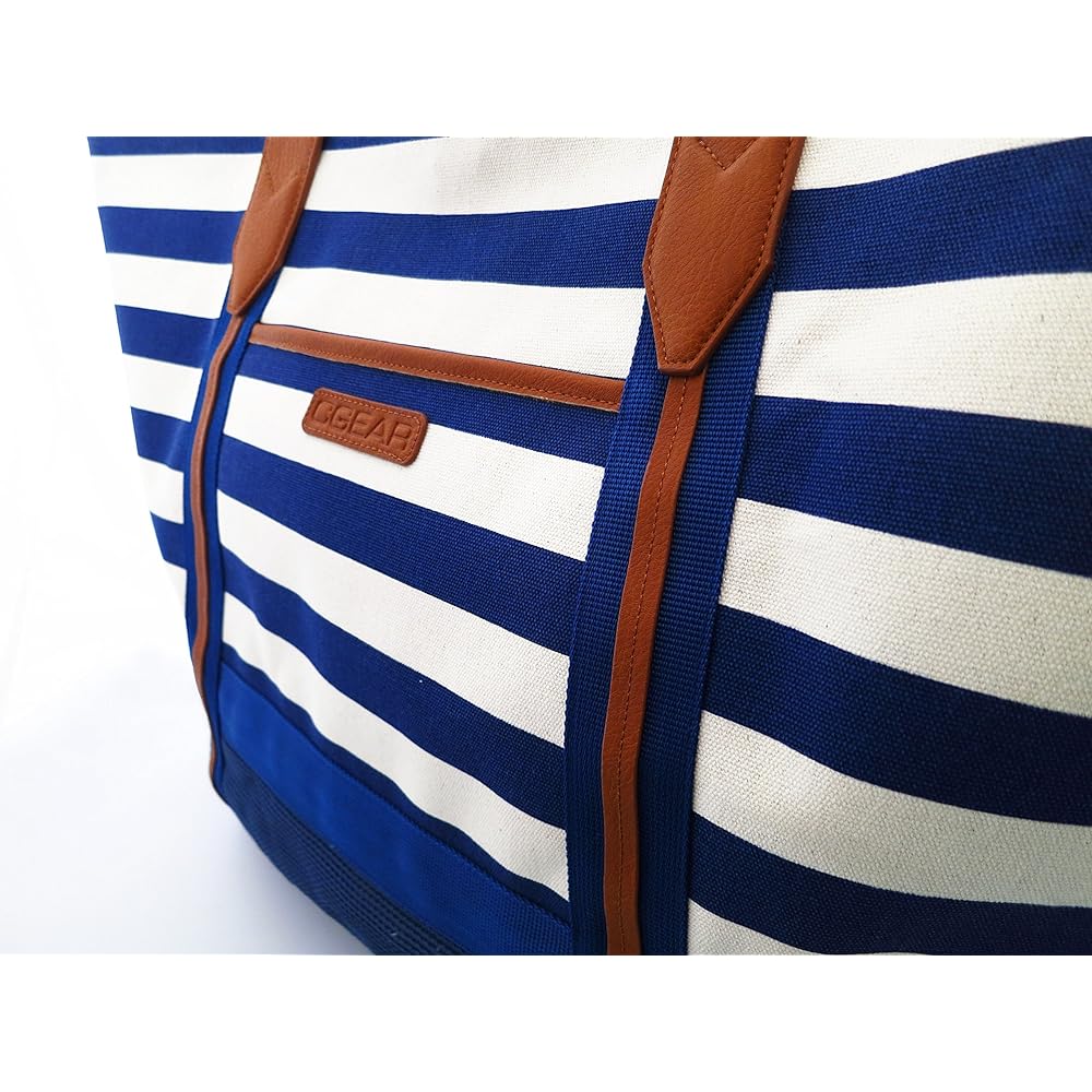 [Snatex] Tote Bag, Border, Disappearing Sand, Mesh Canvas, Casual, Durable, Gym, School, Commuting