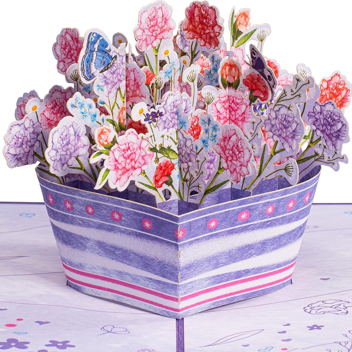 Pop of Art 3D Pop Up Mother's Day Cards, Flowers, Any Occasion - 5" x 7" Cover - Includes Envelope and Note Tag