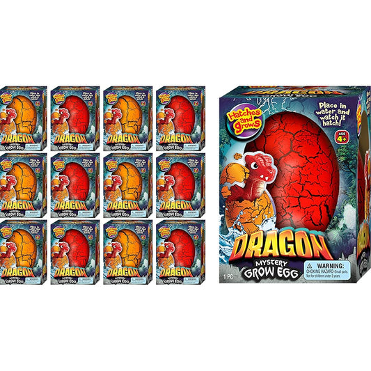 JA-RU Giant Hatching & Growing Dragon Eggs (12 Eggs) Magic Dinosaur Surprise Toy Hatching Toys with Bathing Toys. Easter Basket Stuffers Bulk Birthday Party Favors. 4604-12
