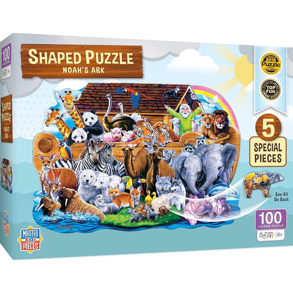 MasterPieces 100 Piece Jigsaw Puzzle for Kids - Noah's Ark, 14"x19"