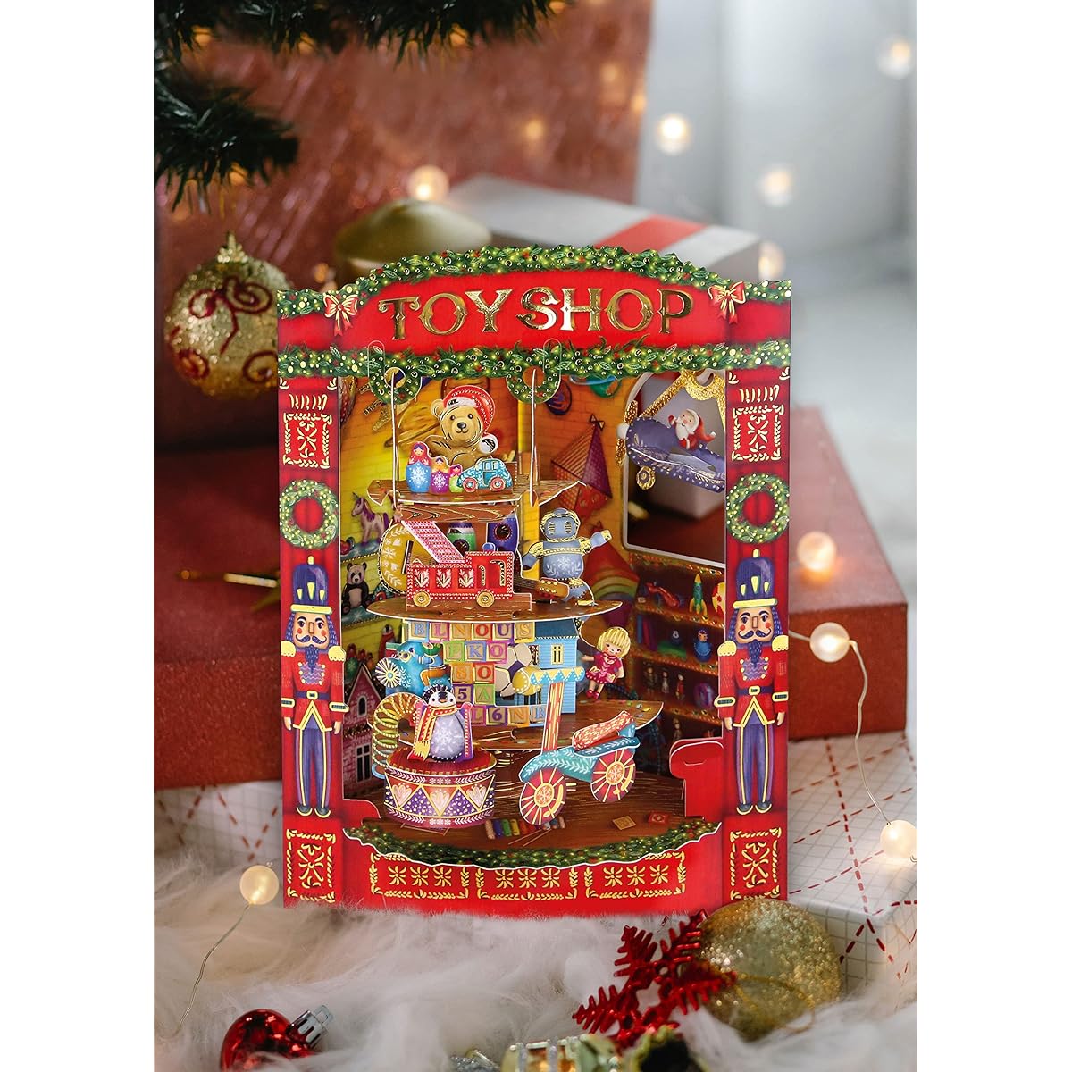Santoro Christmas 3D Swing Card - CHRISTMAS TOY SHOP