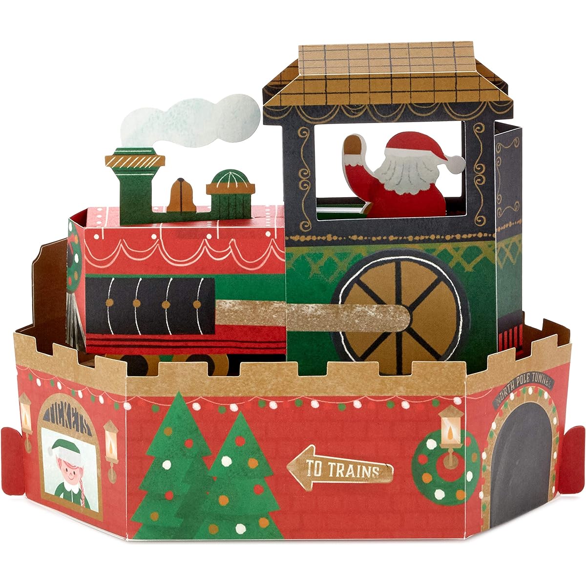 Hallmark Paper Wonder Pop-Up Christmas Card with Sound and Movement (Deck the Halls Christmas Train)