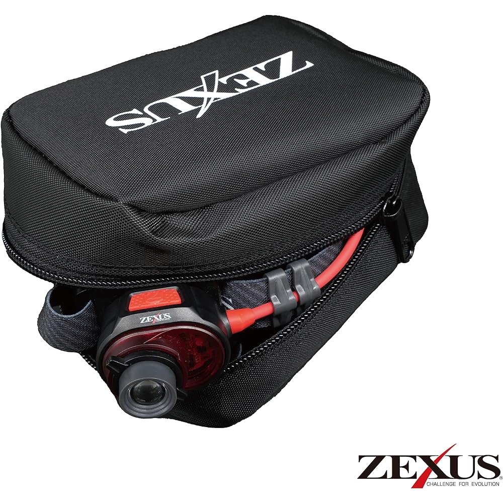ZEXUS LED Light ZX-R390 Rechargeable Regular Model/ZEXUS 15th Anniversary Model with Soft Case [Maximum 750 Lumens Main LED Lighting Time: Up to 64 Hours White/Red]