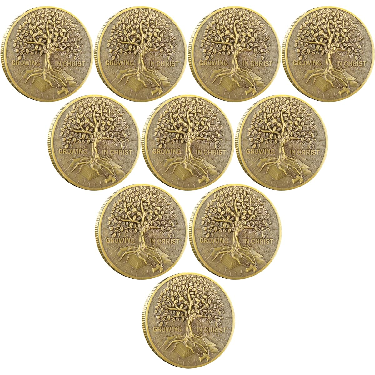 Growing in Christ Challenge Coin Christian Daily Reminder Gift (Pack of 10)
