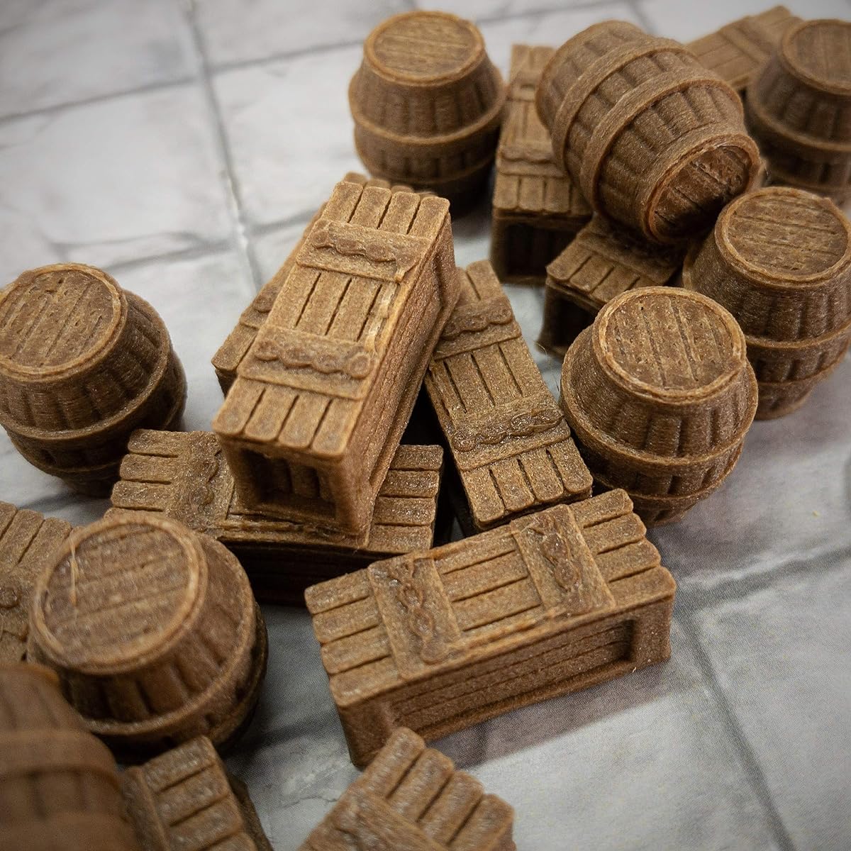 Armory Box and Powder Barrel Set - 28mm Fantasy Game Terrain