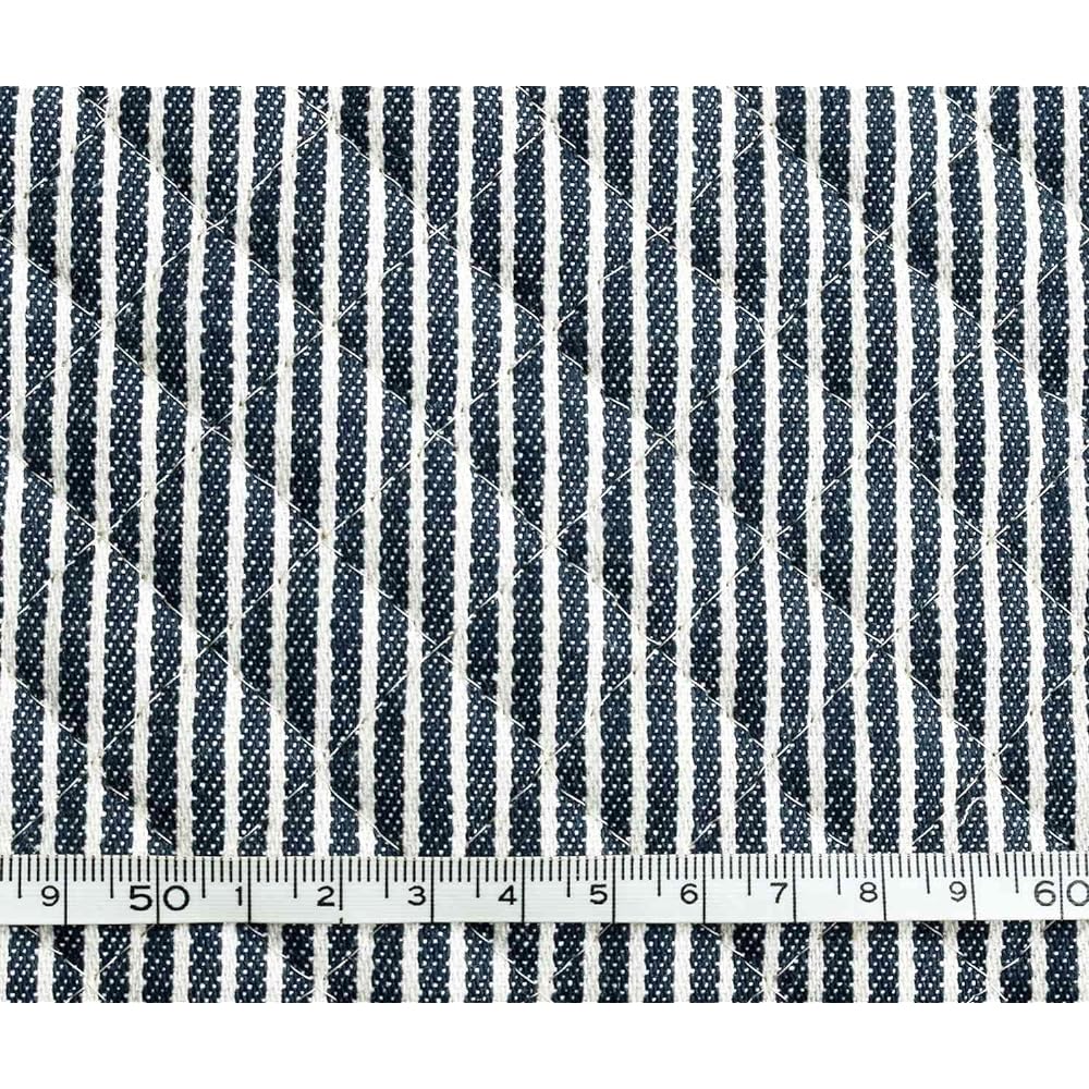 Nippon Chuko NBK Hickory Stripe Pattern Fabric Quilting Type 105cm Width x 5m Cut Cut 3A Navy/White Q1015-3A Crafts/Handmade Supplies