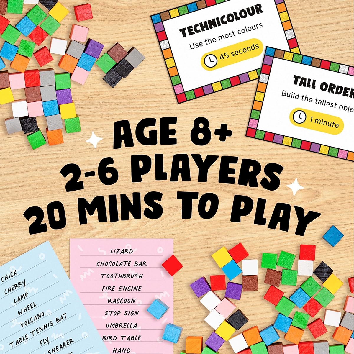 Big Potato Block Party: Colorful Block Building Family Board Game for Ages 8+, Adults, Teens