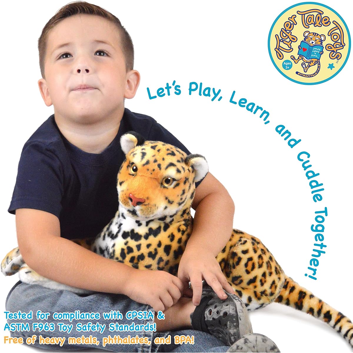 VIAHART Leah The Leopard | 17 inch (not including tail length!) Stuffed Plush Toy | Tiger Tail Toys