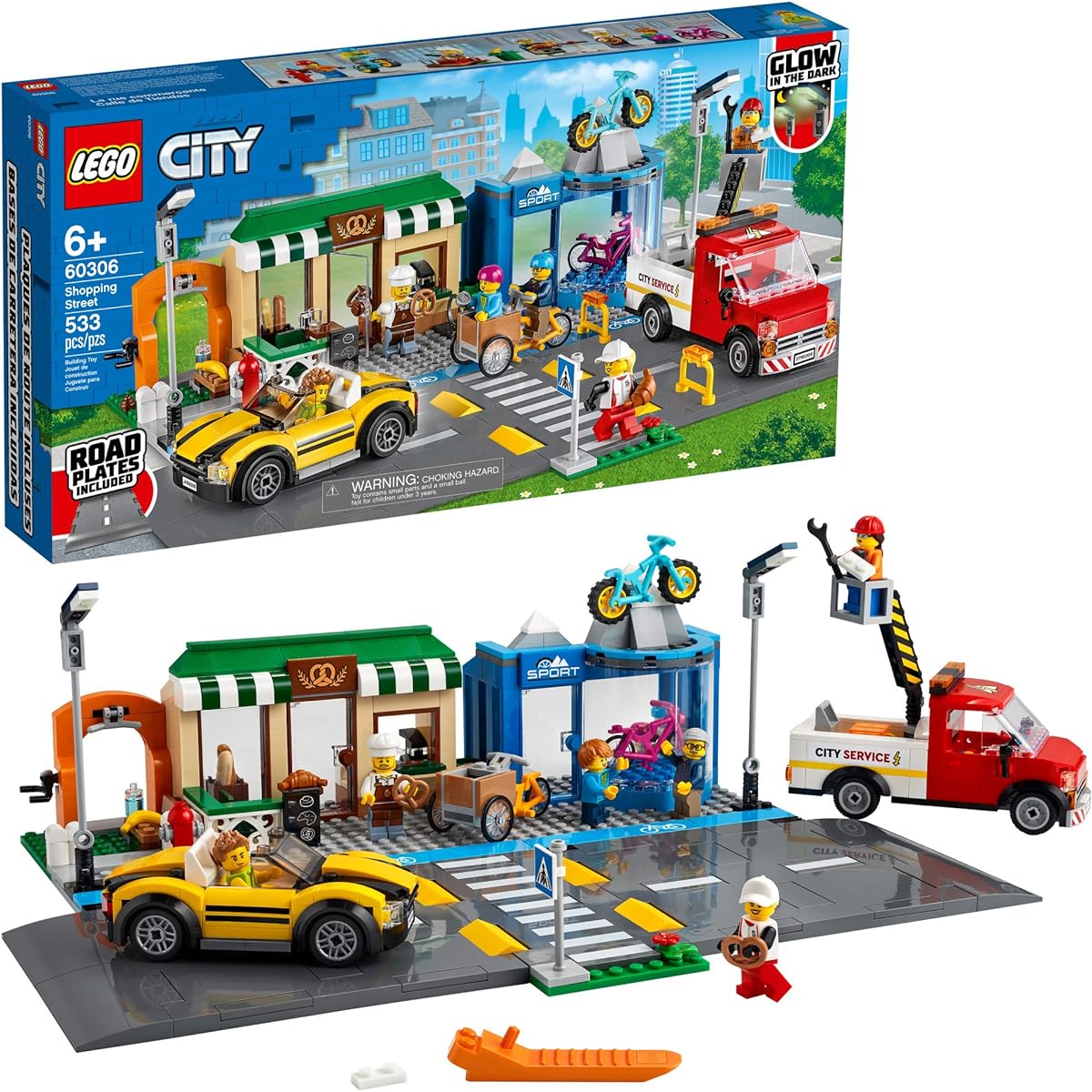 LEGO City Shopping Street 60306 Assembly Kit for Kids Cool Assembly Toy 2021 (533 Pieces)