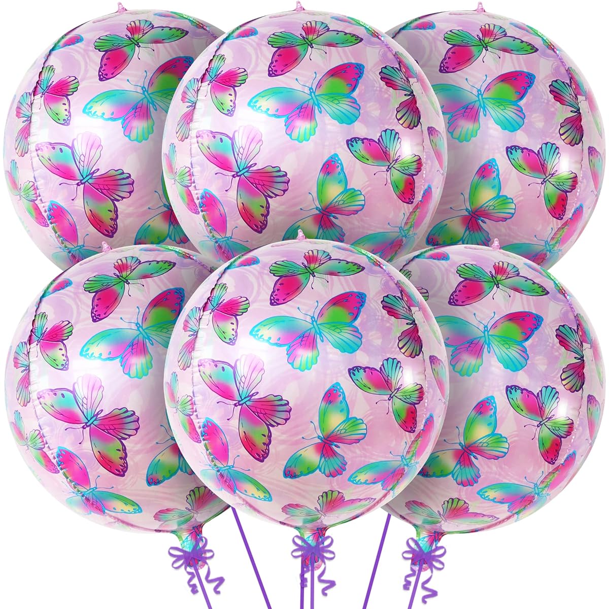 Butterfly round foil balloon.