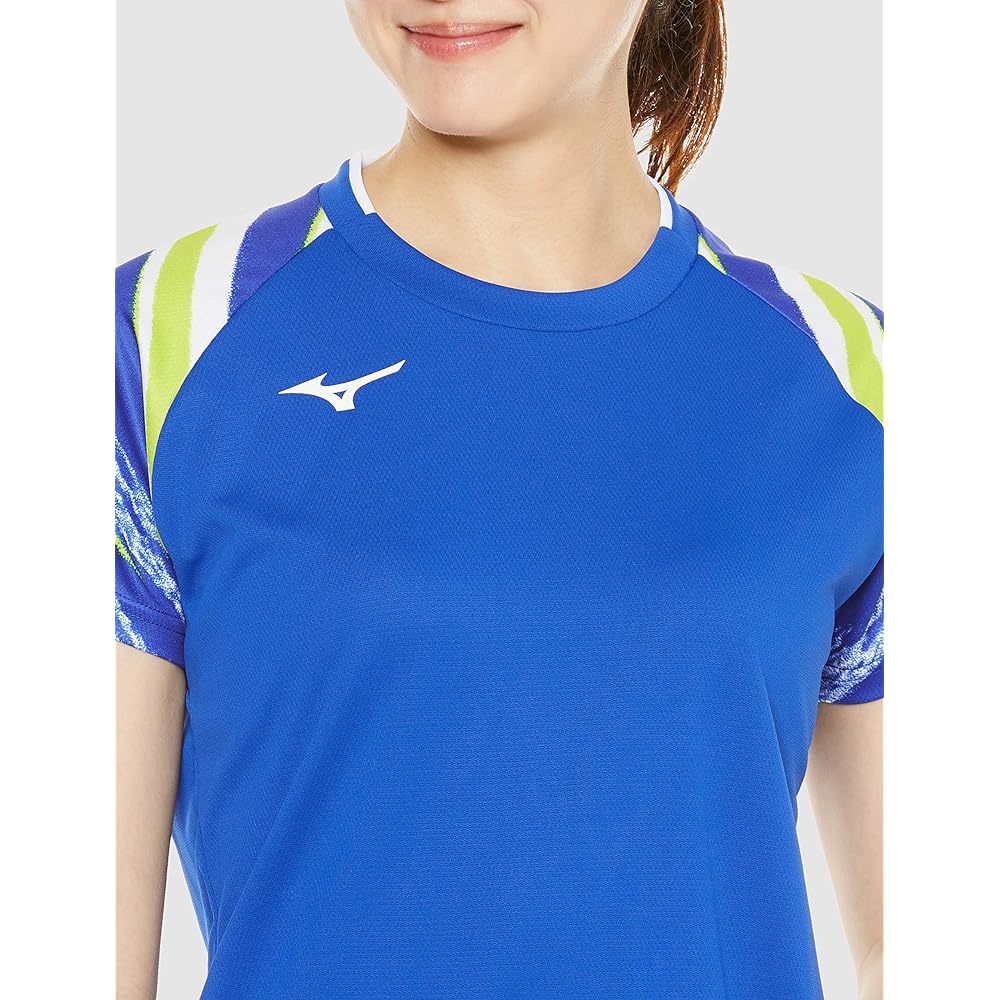 Mizuno 62JAA202 Women's Tennis Wear Game Shirt, Short Sleeve, Sweat Absorbent, Quick Drying